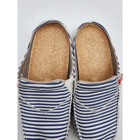 Spenco Siesta Montauk Casual Blue Stripe Canvas Comfort Slides Slip On… - Picture 5 of 9